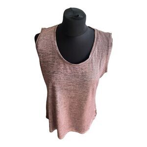 Susan Graver Medium Liquid Knit Tank Foil Print Rose Metallic M